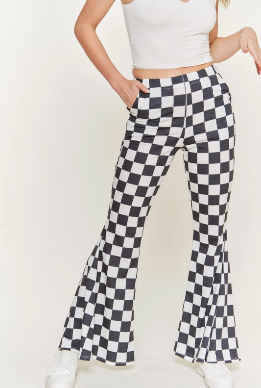 Checker Out Flare Pants